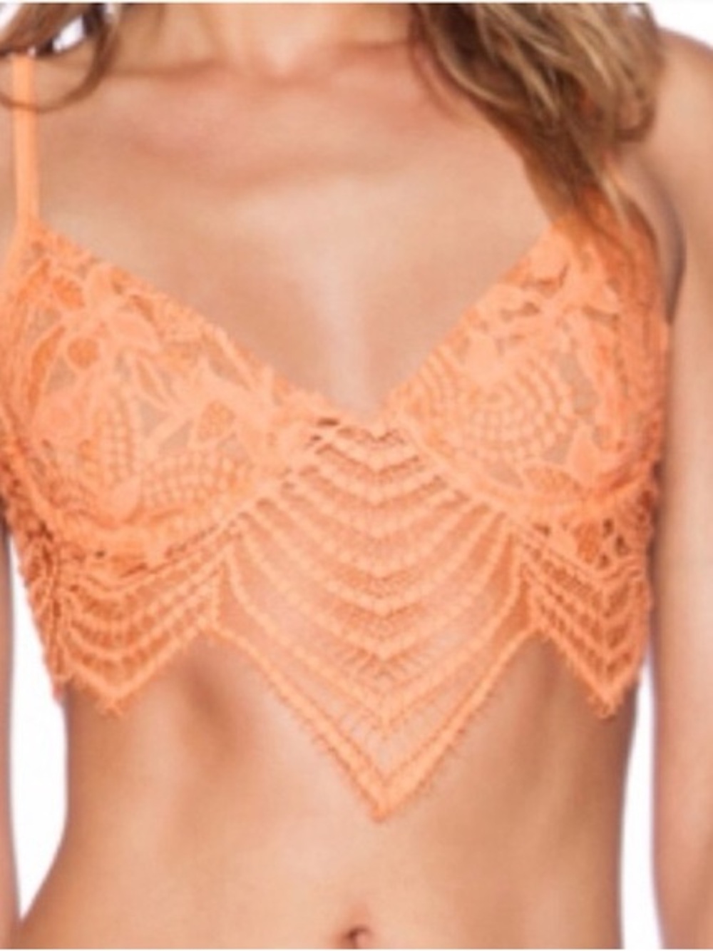For Love & Lemons Snap Dragon Orange Bra Size Small